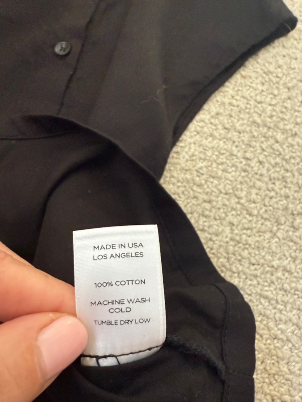 LESET Black Cropped Button-Front Tank - Picture 3 of 4